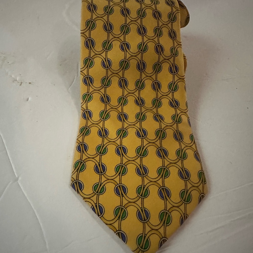 Designer Yellow Patterned Men's Tie